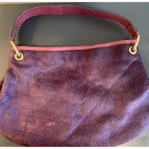 Antonio Melani Leather Calf Hair Plum Purple Purse Shoulder Bag

Brass hardware